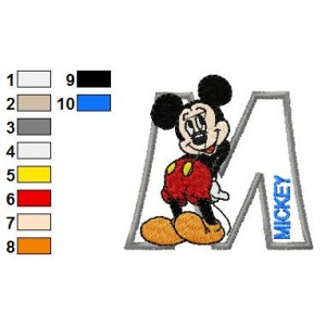Mickey Mouse Alphabets Embroidery Design